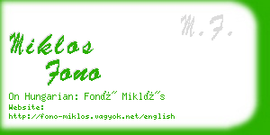 miklos fono business card